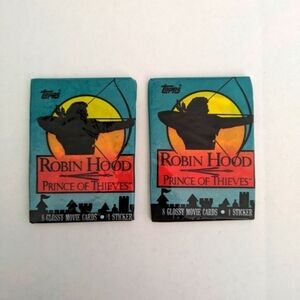 Robinhood Prince of Thieves trading cards  marked 1991, 2 unopened packs.